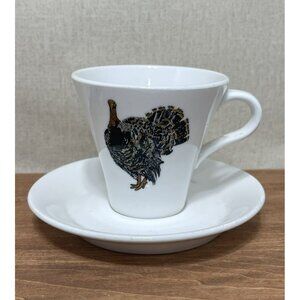 Shenango China Citation Mug Turkey Saucer White Restaurant Ware Retro MCM Ooak